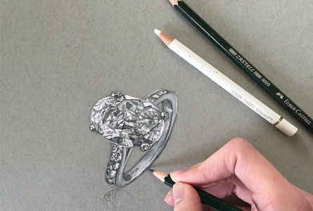 hand drawn jewelry sketch