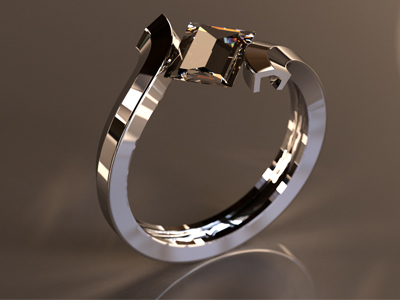 Topaz ring with tension setting