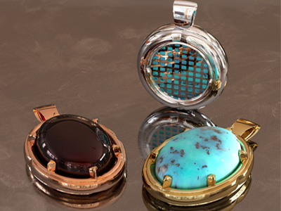 Turquoise and Agate medallion