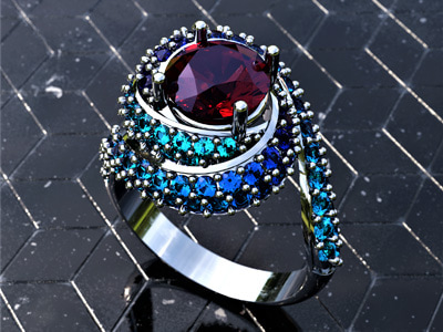High jewelry gemstone ring
