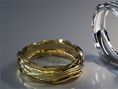 Futuristic geometric ring